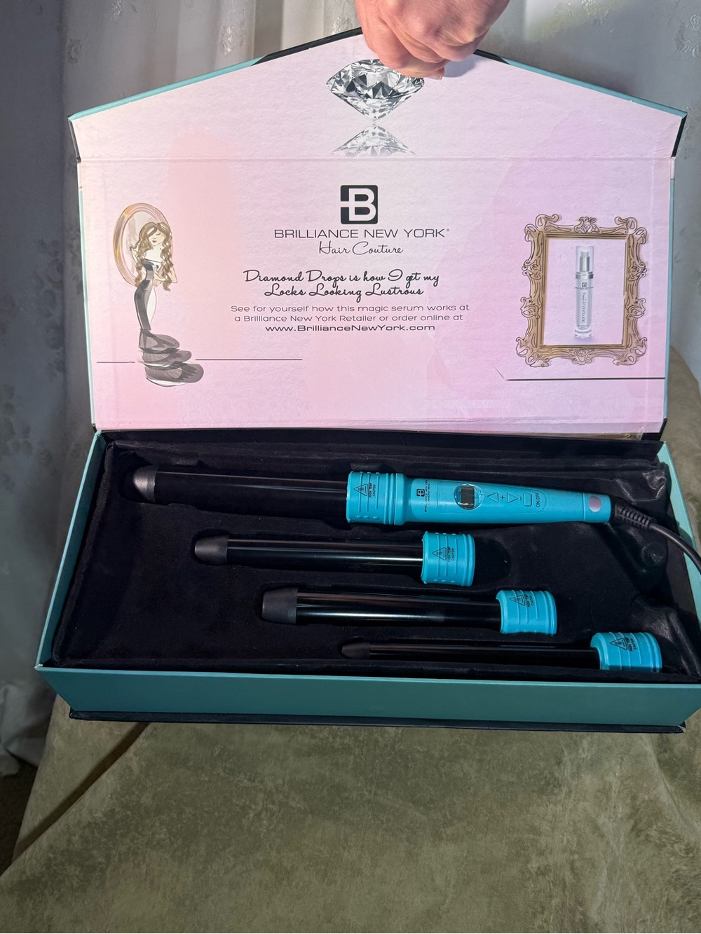 Brilliance New York Turquoise 4-in-1 Curling Wand Set
